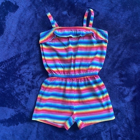 CHILDRENS PLACE-STRIPED ROMPER AND BUNNYFACE TOP - Picture 2 of 6